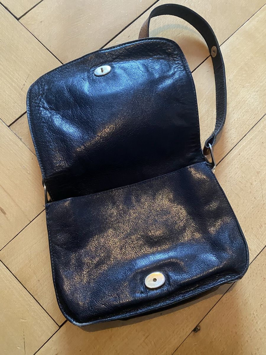 Taschen für Damen: Vintage Leder Handtasche,  schwarz/braun – Gebraucht aus Zürich von mar_zn2k 2