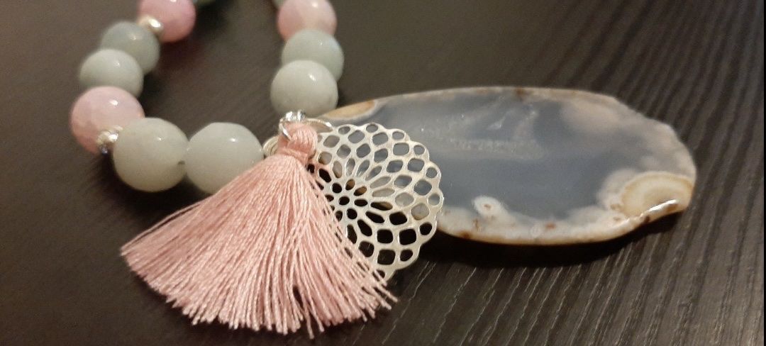Catenine: Edelsteinkette mit Achat Scheibe – Usato da Dänikon ZH venduto da Plaetschernderbach 2