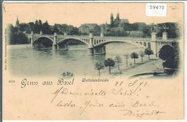Gruss aus Basel - Wettsteinbrücke 1898