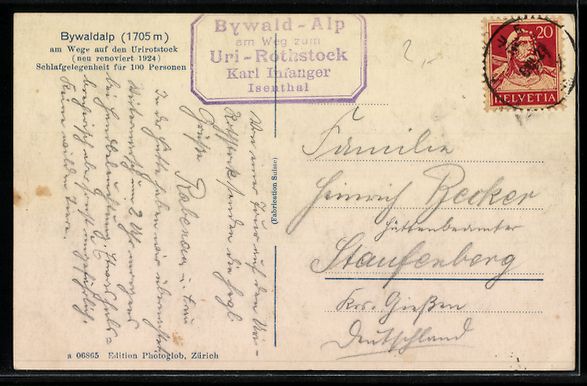 Cartoline postali: AK Bywaldalp, Berghütten – Usato da Berlin venduto da bartko-reher 1