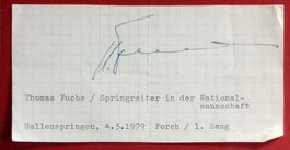Thomas & Markus Fuchs Autogramm signiertauf 2 Zetteln