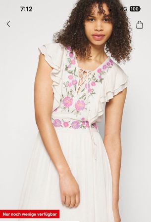 YAS Kleid Maxi Stickerei weiss Grösse S mit Etikett