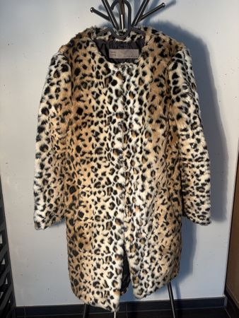 Zara Basic Kunstfellmantel Leopardenmuster Grösse S