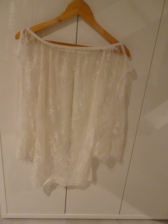 Spitzenoberteil uni weiss für Gr. XS/S - 226095