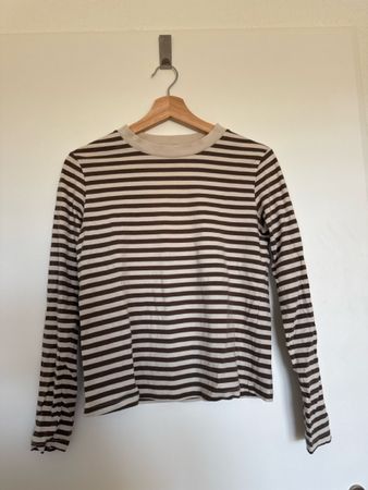 Langarmshirt MNG gestreift braun beige Grösse XS neuwertig