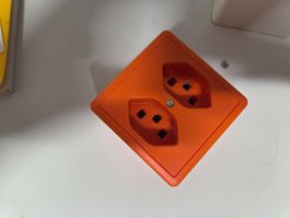 AP Steckdose 2xT23 T23 Feller 2xTyp23 Orange