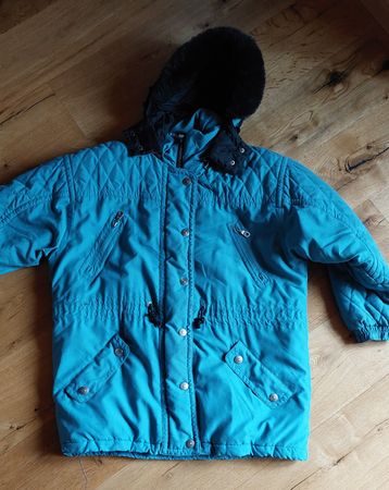 Rodeo Winterjacke Grösse 40 blau mit Pelzimitat Kapuze