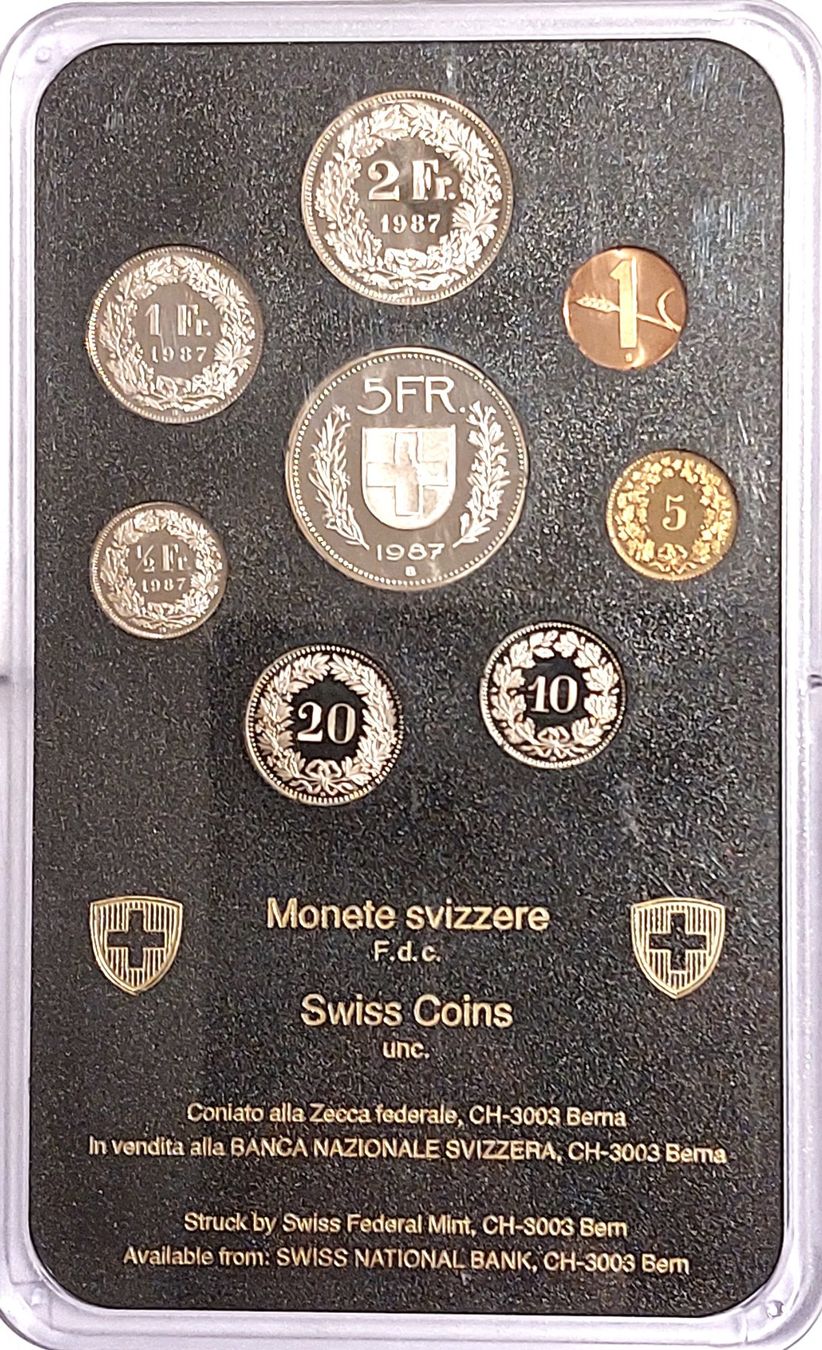 Tutti le monete: Münzsatz Schweiz 1987 stgl. – Nuovo (secondo la descrizione) da Arch venduto da coinsandmore
