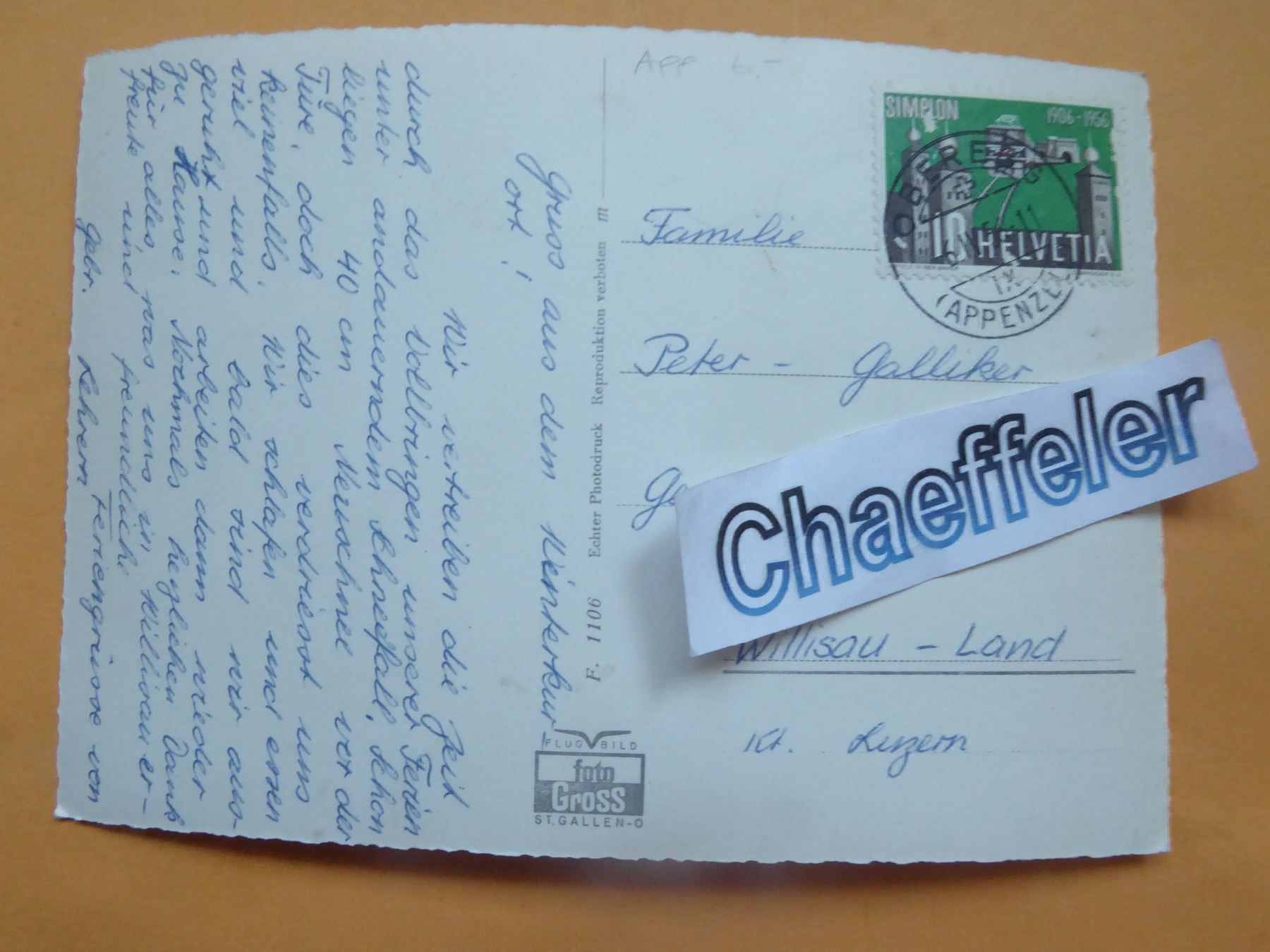 Cartoline postali: Flugaufnahme St. Anton – Usato da Zürich venduto da Chaeffeler 1