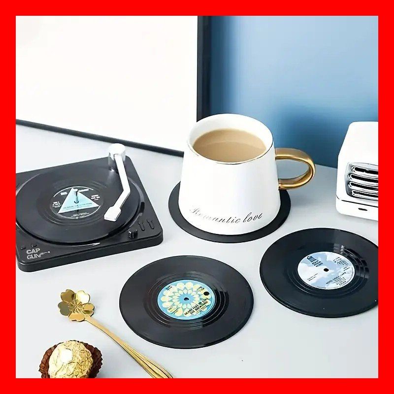 Sottobicchieri: Schallplatten Getränkeuntersetzer Vinyl Retro Bierdeckel – Nuovo e nell'imballaggio originale da Dättlikon venduto da easythings