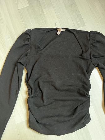 Schwarzes H&M Oberteil mit Raffung Gr. S 