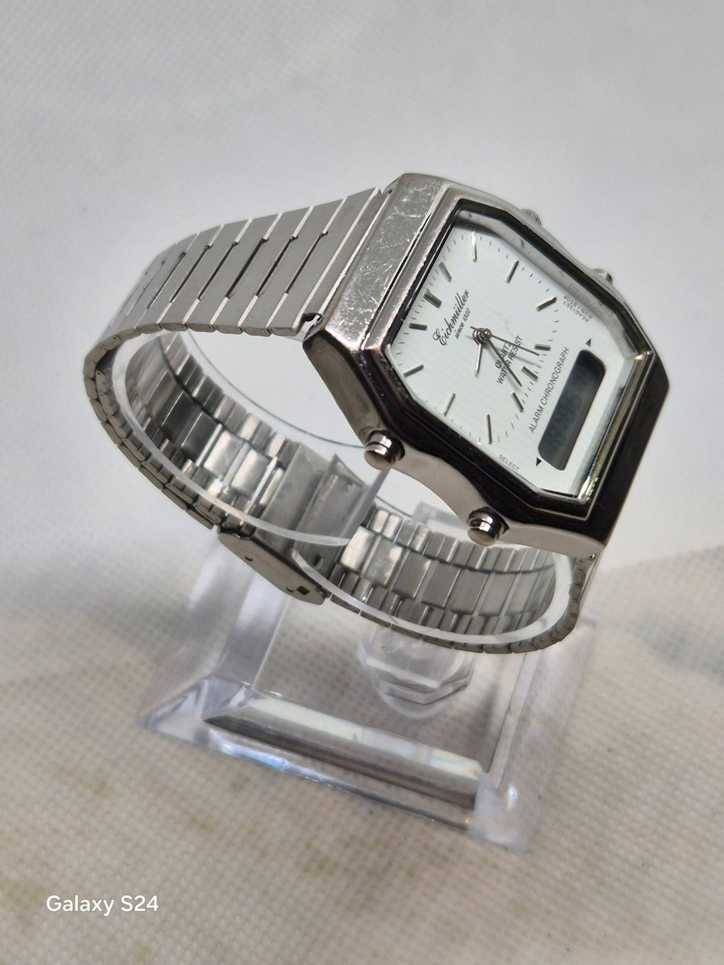 Uhren: Eichmüller Quarz-Chronograph, gebraucht, silber – Gebraucht aus Losone von bal_gfp6 2