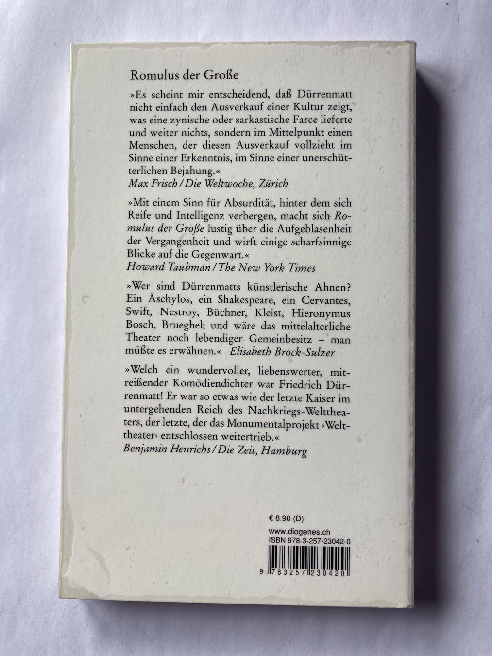 Bücher: Dürrenmatt: Romulus der Grosse, Komödie Theater – Gebraucht aus Bubendorf von Alpenheidi 1