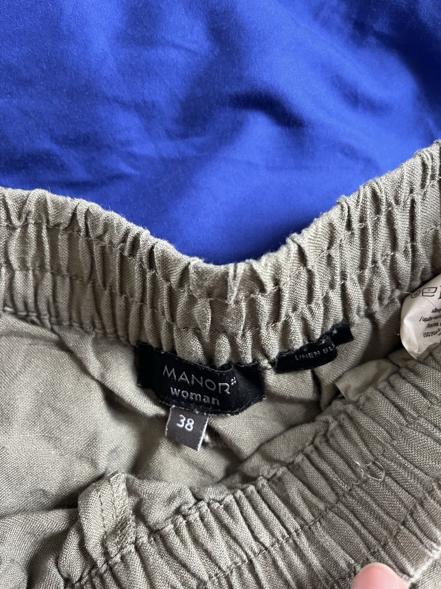 Manor Hosen: Olivgrüne Leinenhose Manor – Gebraucht aus Winterthur von buyerricard 1