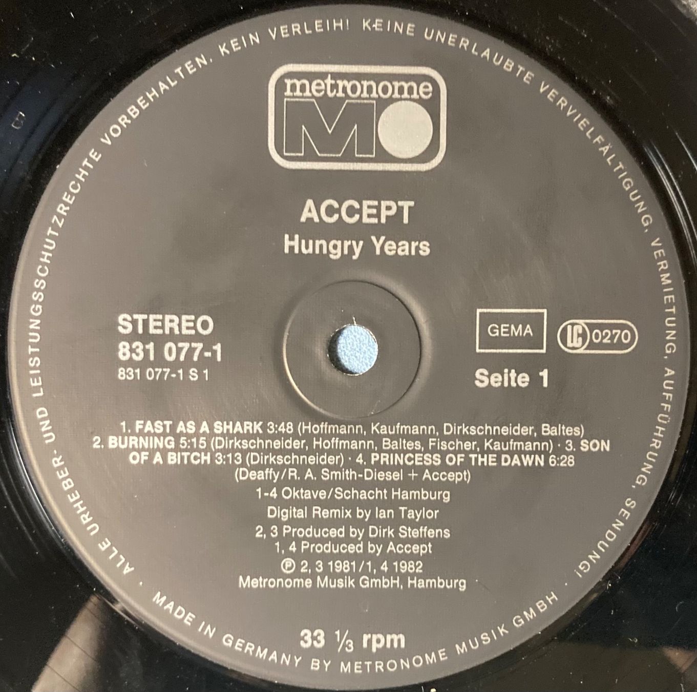 Dischi in vinile: ACCEPT - HUNGRY YEARS – Usato da Poliez-Pittet venduto da Newtown-Records 2