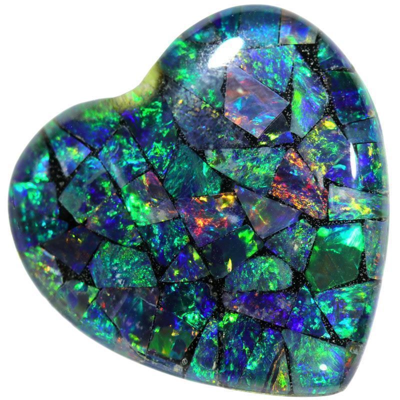 Pietre preziose: Australian Opal Triplet Mosaic Herz 7.65 – Nuovo (secondo la descrizione) da Bern venduto da Grindelwaldaus 3