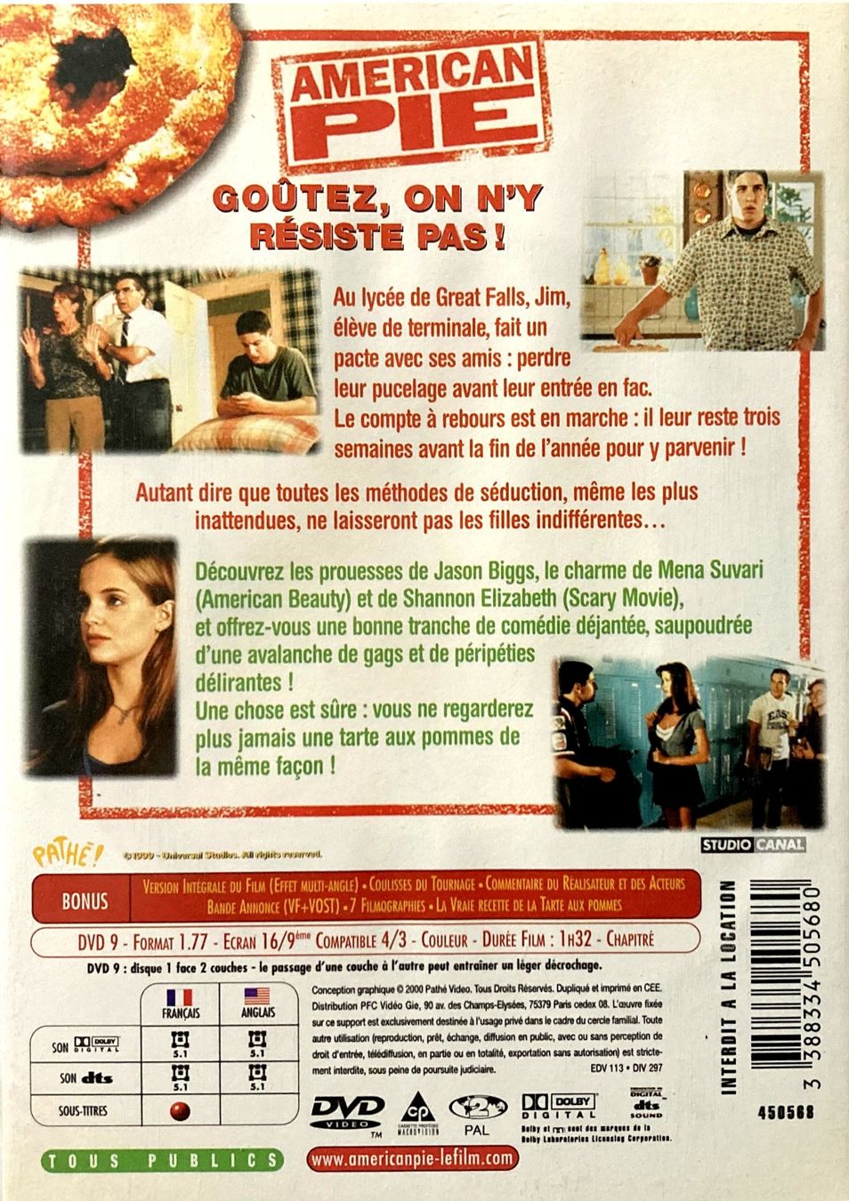 Tutti i DVDs: AMERICAN PIE VERSION INTEGRALE (1 DVD) – Usato da Bottens venduto da hotter-than-hell 1