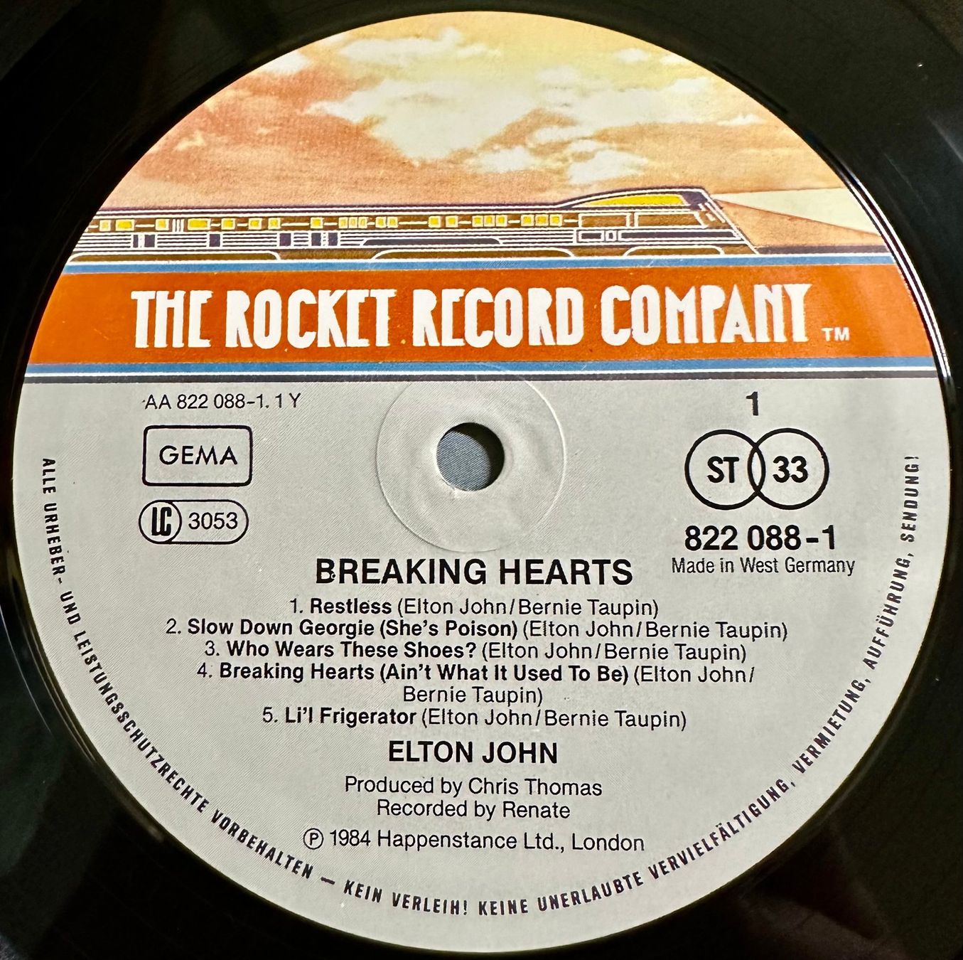Dischi in vinile: Elton John - Breaking Hearts // LP: VG++; Sleeve: VG+ – Usato da Zürich venduto da saltbee 2