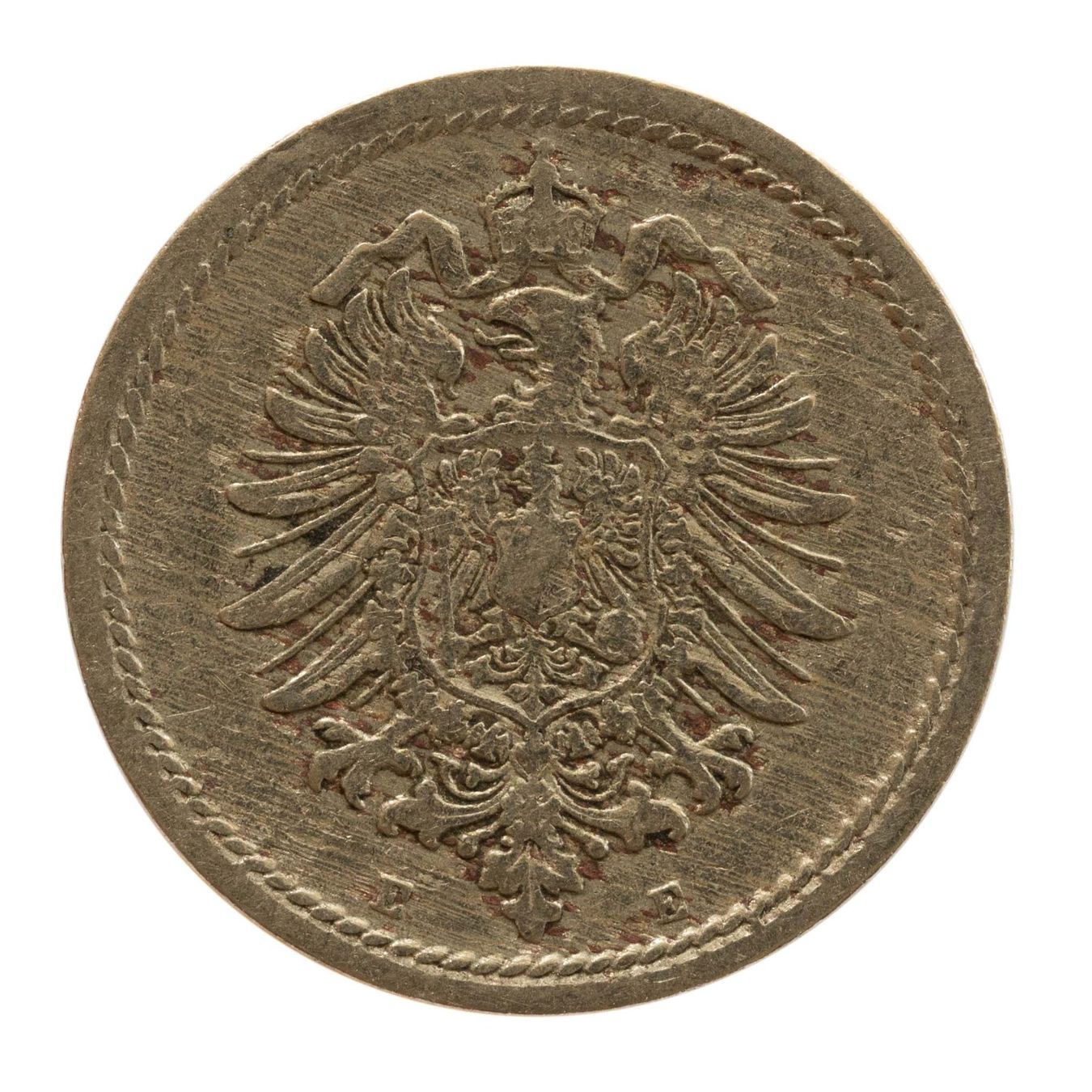 Alle Münzen: Deutschland Kaiserreich 5 Pfennig 1889 E – Gebraucht aus Rotkreuz von num_6343 1