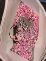 Haargummis Pink Lila Weiss (Neu)