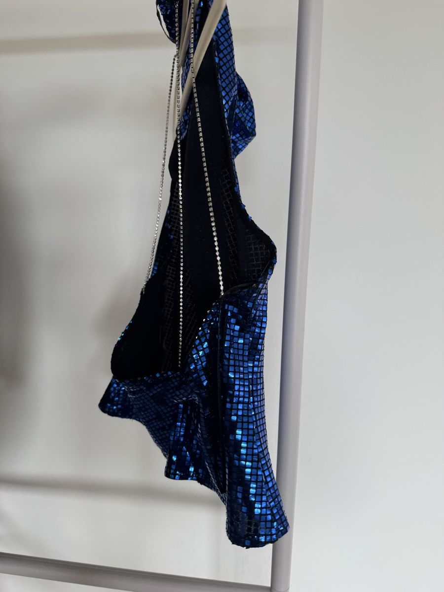 Zara Tops: Zara Metallic Blue Party Top mit open-back – Gebraucht aus Zürich von di_archive 6