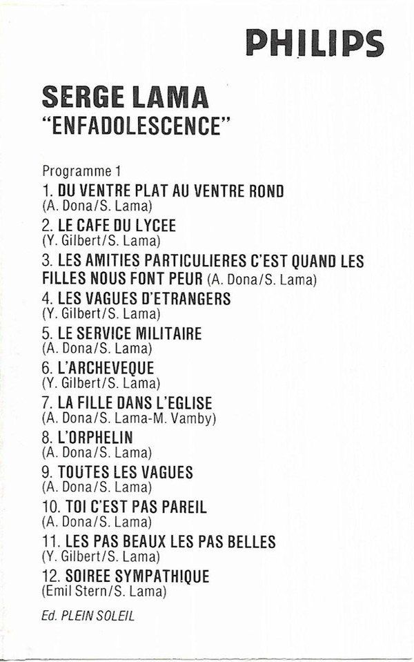 Musicassette: CASSETTE SERGE LAMA - CHANSONS - K7 double durée ! – Usato da PORRENTRTUY venduto da RABAIS_SPORT 1