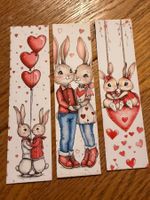 3x Lesezeichen-Buchzeichen- Hasenliebe