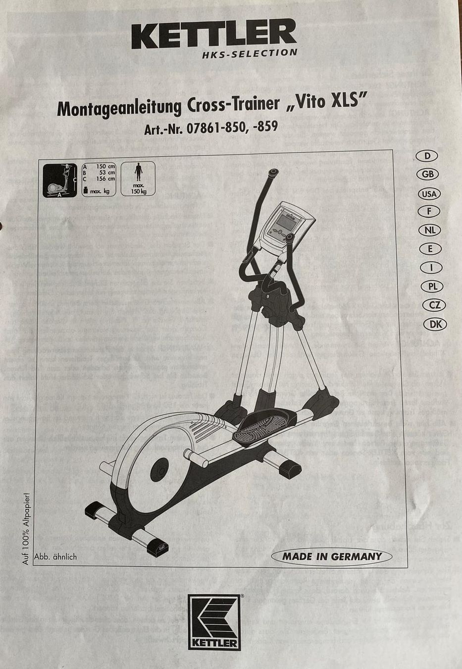 Kettler Hometrainer: Crosstrainer Kettler Vito XLS – Gebraucht aus Sugiez von action17 4