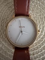 Nixon Watch White Dial Brown Leather Strap Used