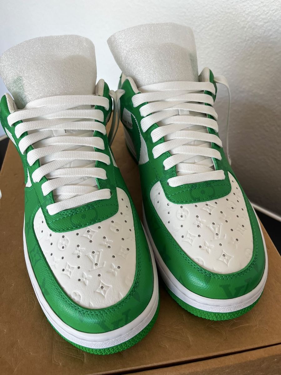 Louis Vuitton Herrenschuhe: Air Force 1 Louis Vuitton Green 9US – Neu und originalverpackt aus Genève von SG_73 2