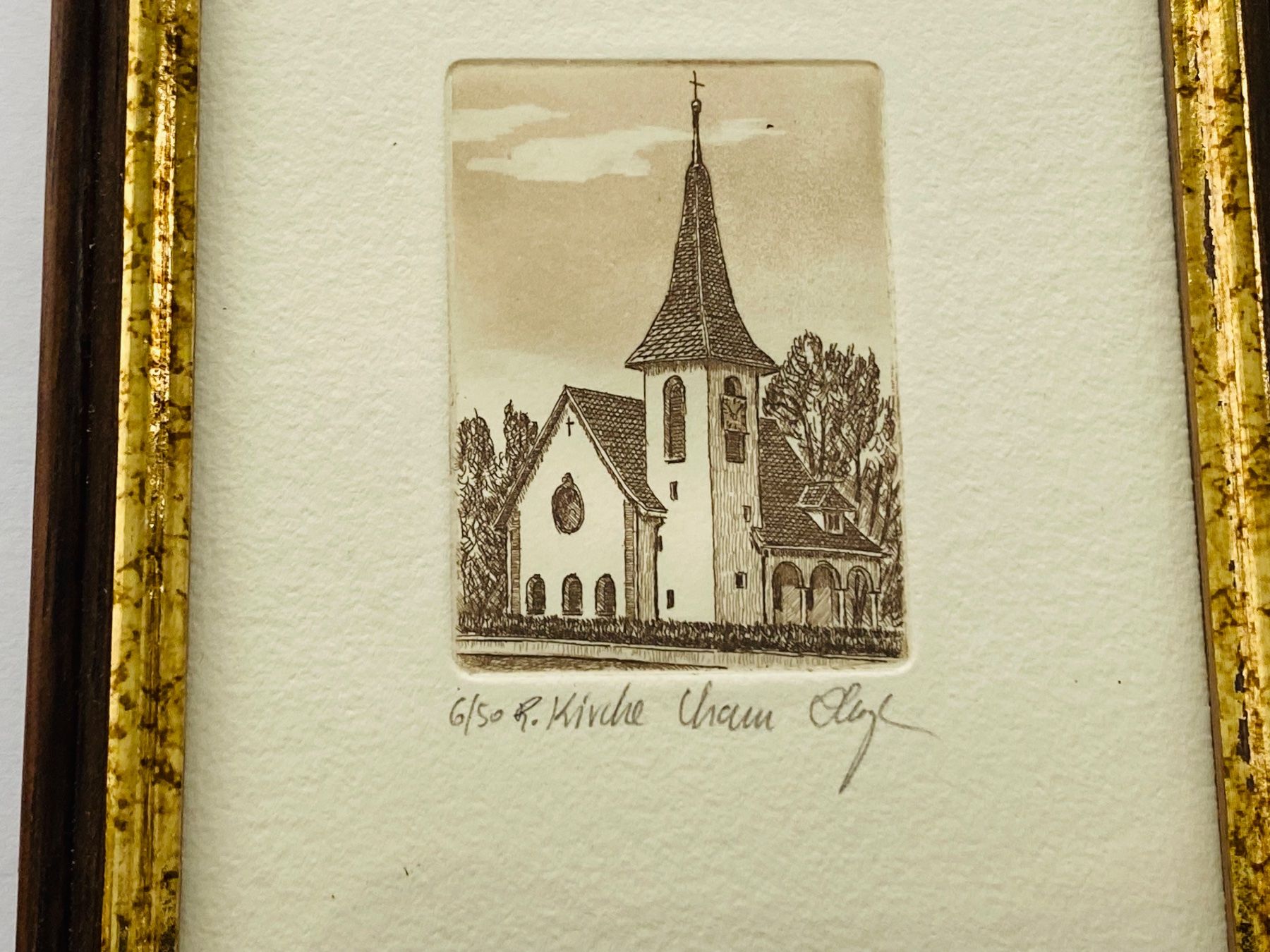 Dipinti: CHAM Ref. Kirche Kanton ZUG Radierung signiert + nummeriert – Usato da Baar venduto da Saegi1 1