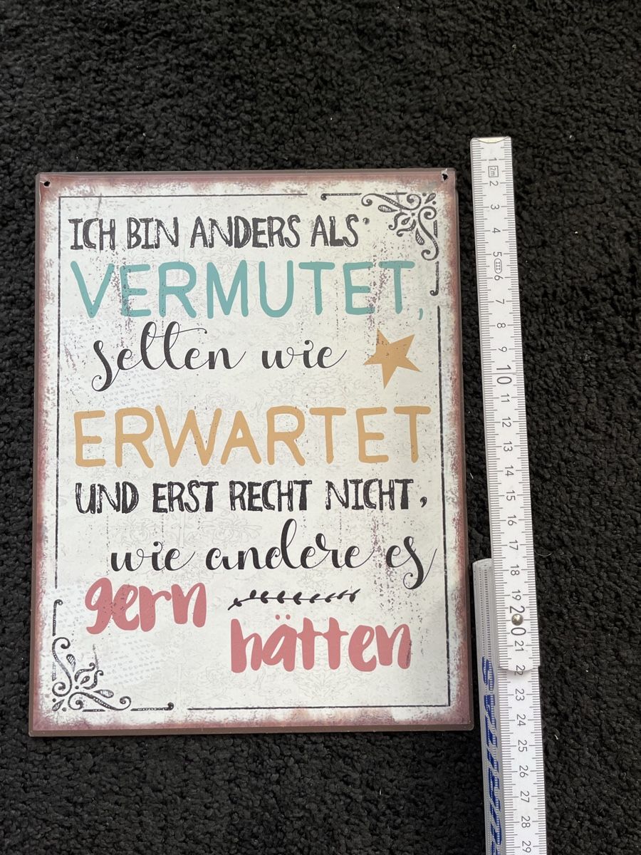 Insegne: Wandschild "Ich bin anders..." Spruch Blechschild Deko Shabb – Usato da Bolligen venduto da Vroni23 2