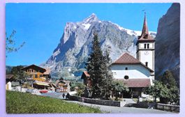 Grindelwald mit Kirche und Wetterhorn