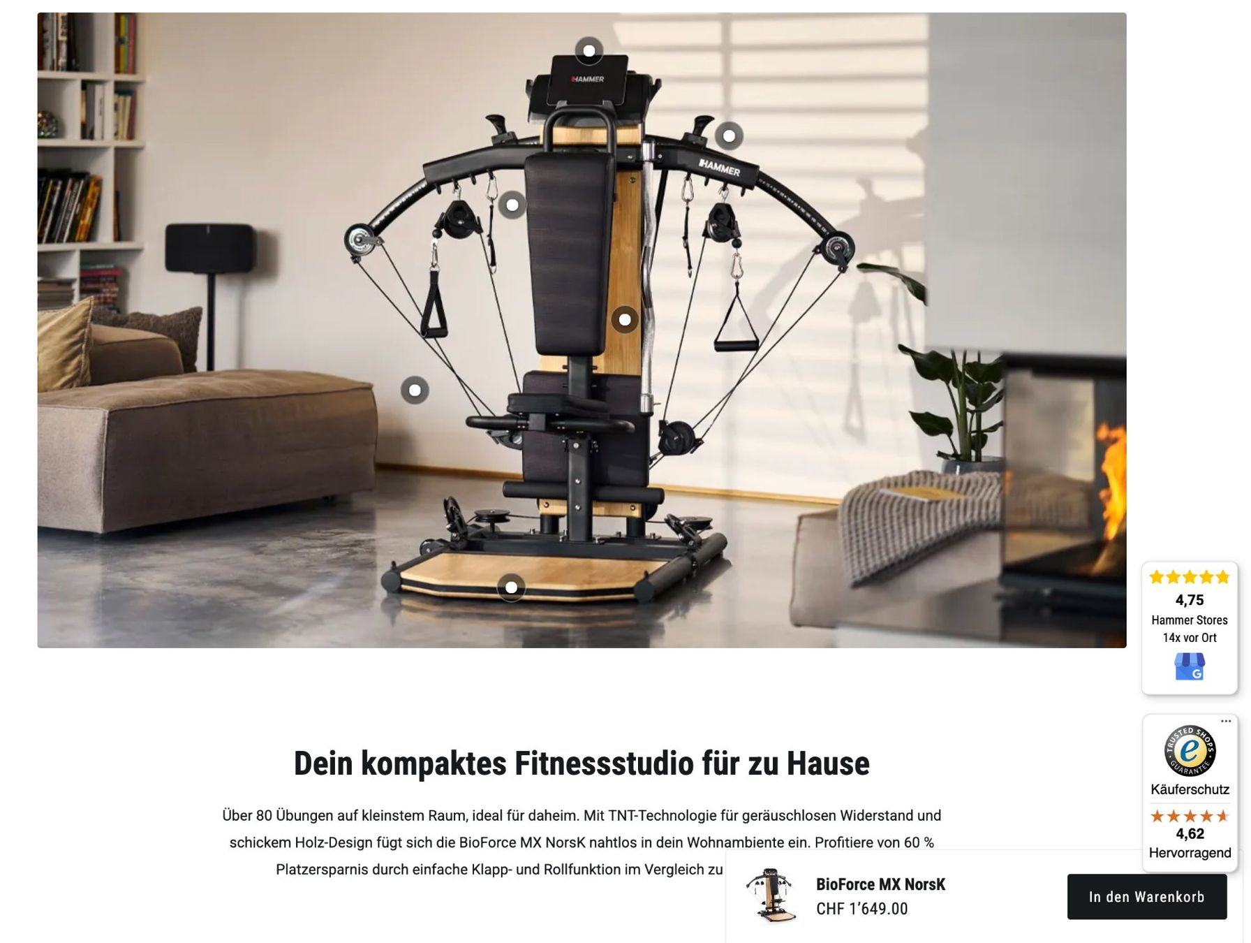 Hometrainer: HAMMER Kraftstation BioForce MX NorsK – Gebraucht aus Zürich von benoitZH 8