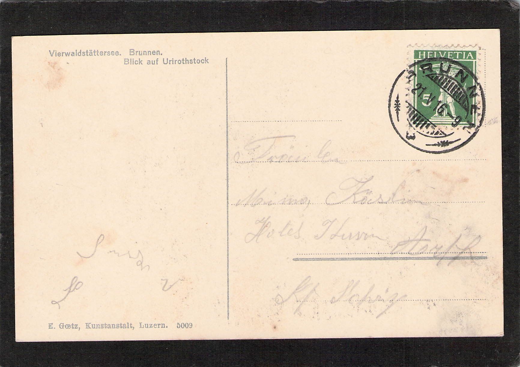 Cartoline postali: Brunnen SZ , gel. 1916 – Usato da Reichenburg venduto da ibiza18 1