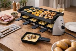 Raclette-Ofen mit Grillplatte für 8 Personen