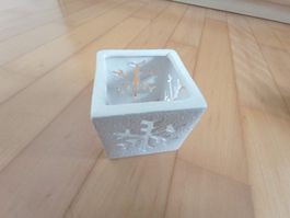 Teelicht Winter Schneeflocke Weiss