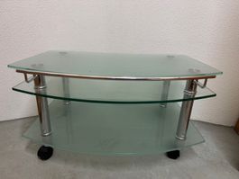 Fernsehmöbel Glas/Edelstahl