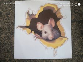 Wandaufkleber Maus 3D wiederverwendbar 14 x 14.5 cm