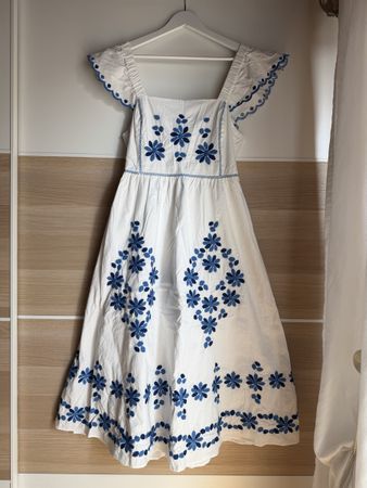 Abito Sézane ricamato bianco e blu – Taglia 38