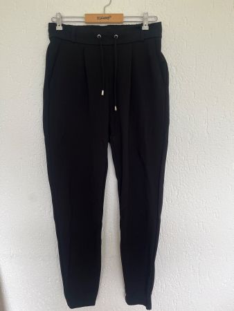 Schicke, schwarze Stoffhose AMISU mit Gummibund, Grösse 36