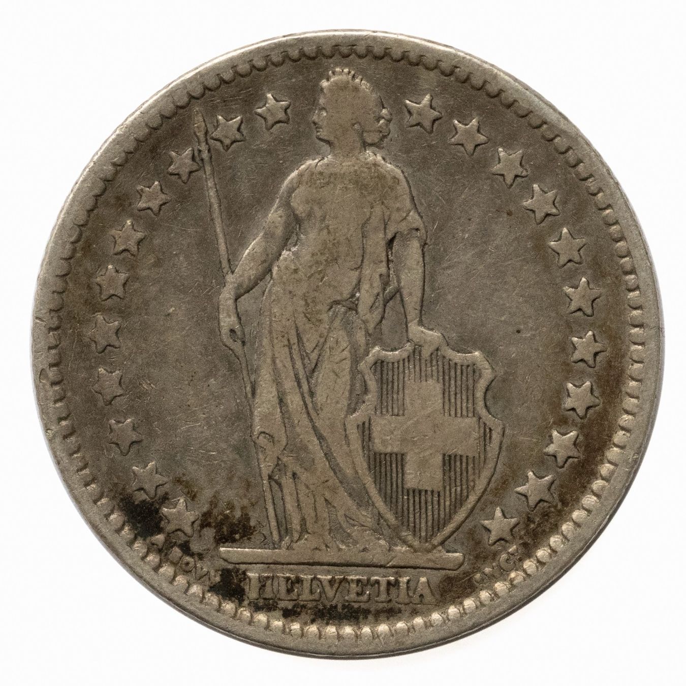 Tutti le monete: 2 Franken Silber 1886 – Usato da Rotkreuz venduto da Swiss-Coins 1
