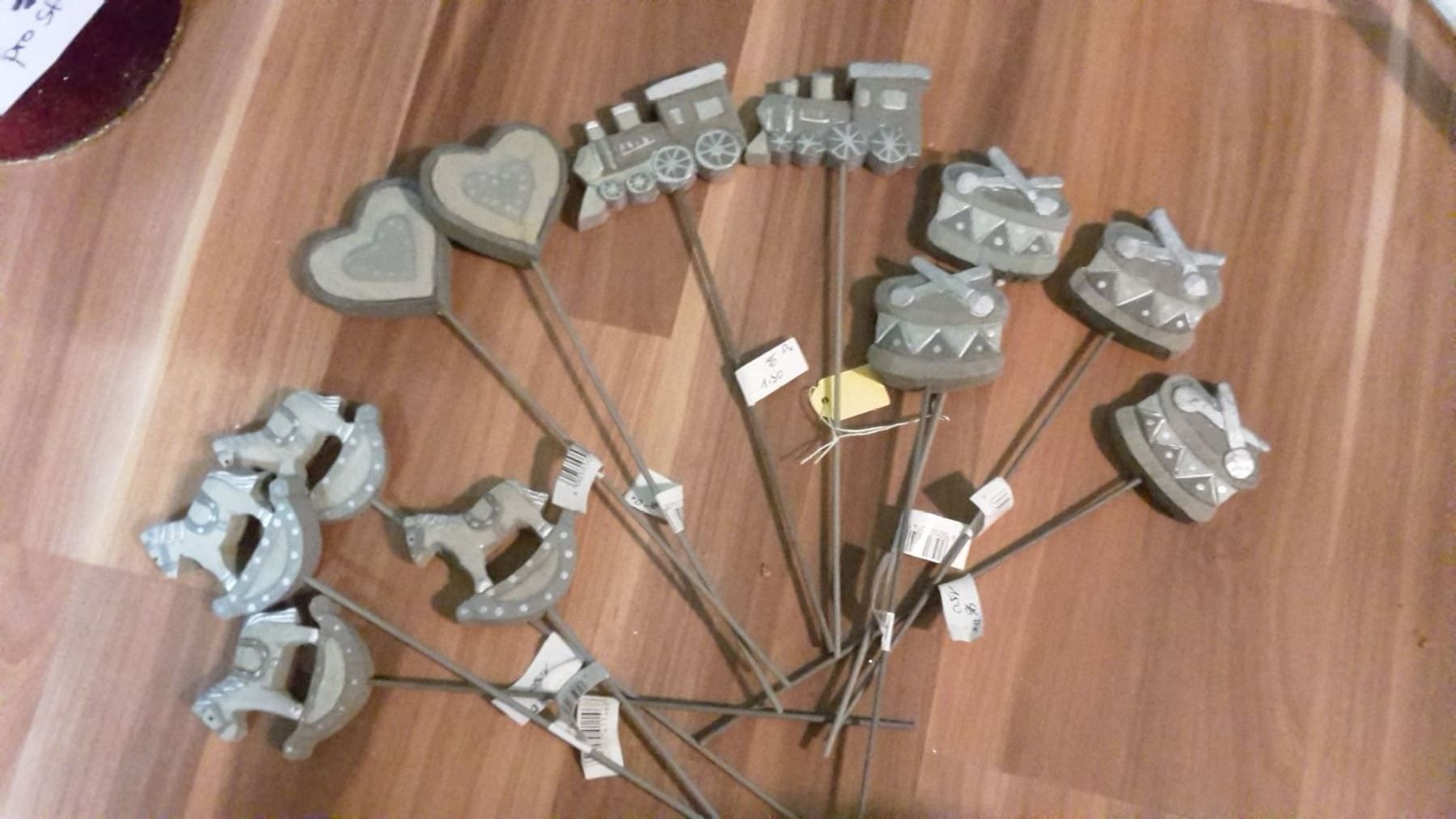 Tutte le decorazioni: 12 Holzstecker silber – Nuovo e nell'imballaggio originale da Schwarzenburg venduto da Flamingo07