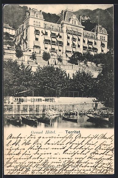 Cartoline postali: AK Territet, Grand Hotel, 1901 – Usato da Berlin venduto da bartko-reher