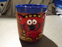 Tasse / Mug, rote Katze, Joco Ceramics
