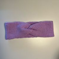 Kinder-Stirnband handgestrickt Lila 23x7.5cm NEU