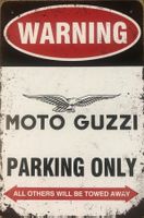 Moto Guzzi Parking Only Blechschild V11 V85 V9 V100 Sport EN