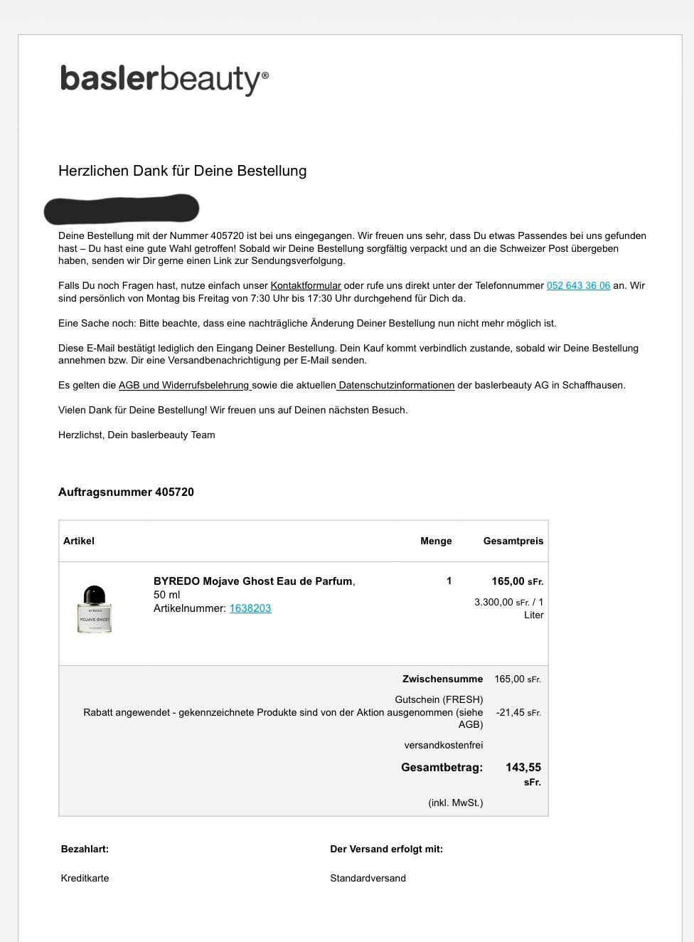 Byredo Profumi & Eau de Toilette: BYREDO Mojave Ghost, Eau de Parfum 50ml, voll und neu – Nuovo (secondo la descrizione) da Basel venduto da abalou98_secondhand 5