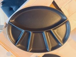 Chinoise-Teller in schwarz / 6 Stk