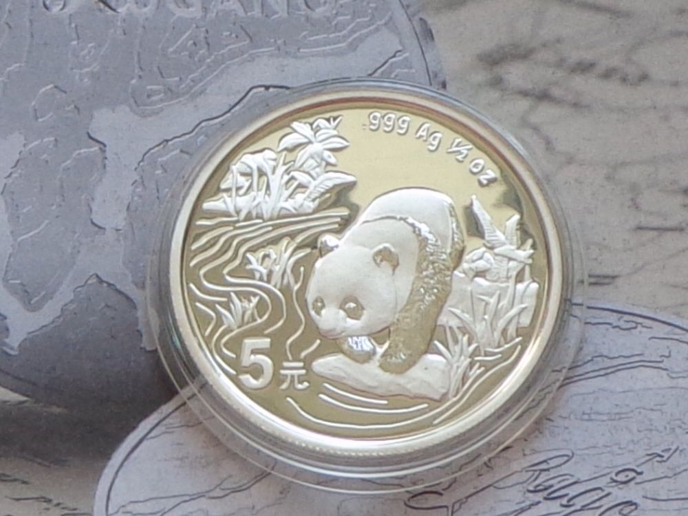 Panda 5 yuans 1997 1/2 oz Ag.999 - Salon monnaie Hong Kong (Neuf avec ...